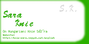 sara knie business card